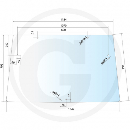 Tipuri de tractoare: 6010, 6110, 6210, 6310, 6410, 6510, 6610, 6810, 6910, 6910S, SE 6010, 6110, 6210, 6310, 6410, 6510, 6610 - Parbriz 650S8726 L212277 L78726  