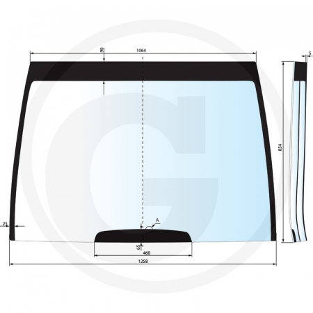 Tipuri de tractoare: 5120, 5130, 5140, 5150, 5220, 5230, 5240, 5250; Cabina: Maxxum / Maxxum Pro - Parbriz Case IH 650S48715A1 248715A1  