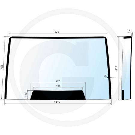 Tipuri de tractoare: 7210, 7220, 7230, 7240, 7250; Cabina: Magnum - Parbriz Case IH 650S3387A1 123387A1  
