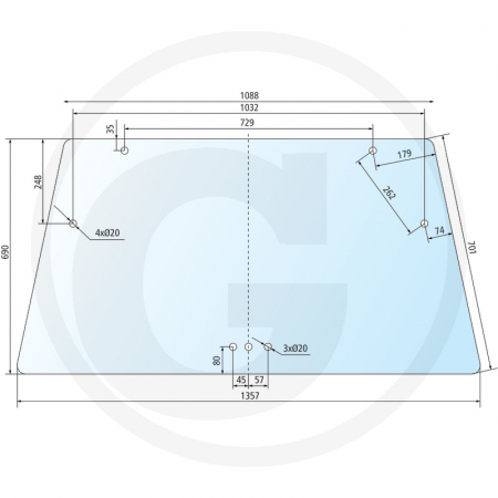 Tipuri de tractoare: DX 4.10, 4.30, 4.50, 4.70, 6.05, 6.10, 6.30, 6.50, 7.10; Cabina: DX - SC (Starcab) - Geam spate 650886100 04337958 04346800  