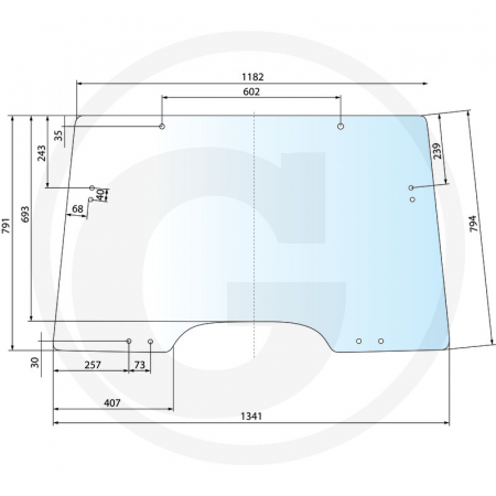 Tipuri de tractoare: 6130, 6230, 6330, 6430, 6534, 6630, 6830, 6930, 7330, 7430, 7530 - Parbriz reglabil 650S55784 L171338  