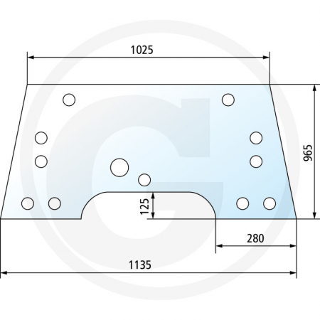 Tipuri de tractoare: 5070M. 5080M, 5090M, 5100M, 5080R, 5090RN, 5100R, 5100RN - Parbriz reglabil 65012062 R264822  