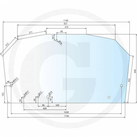 Tipuri de tractoare: Farmer 240S, 250S, 260S, 275S, 280S - Geam spate 650806022 294812050120  