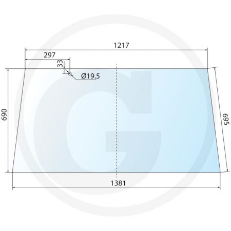 Tipuri de tractoare: Farmer 303, 304, 305, 306, 307, 308, 309, 310, 311, 312, GT 345, 360, 365, 380 - Geam spate 650885789 178810050410  