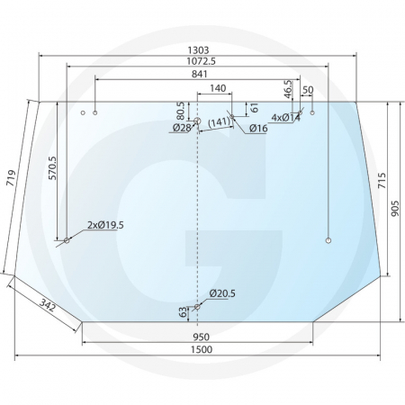 Tipuri de tractoare: M 100, 115, 135, 160 - Geam spate 650886501 82016997 5178304 82005316