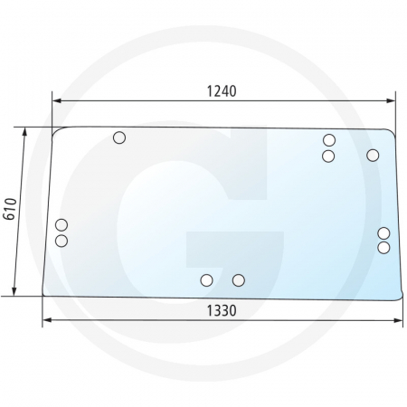 Tipuri de tractoare: 7110, 7120, 7130, 7140; Cabina: Magnum - Parbriz spate Case IH 650S40198C1 1340198C1  
