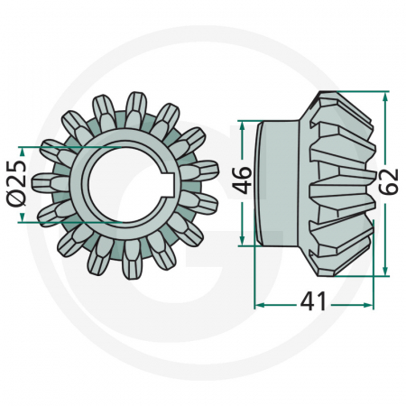 Pinion conic 15 dinti Z1100840 Z1100840 TC-94   [1]