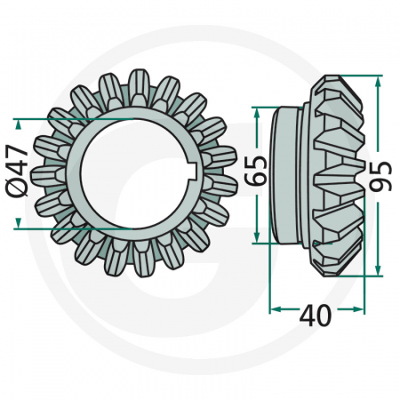 Pinion conic 19 dinti ET-28 ET-28 VGET-28   [1]