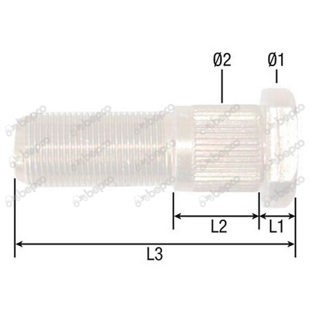 Prezon roata fata L60 M18 x 1.5 mm - Case IH  21/440-20 [1]