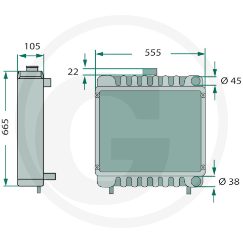 Radiator apa 5156059 Fiat S5156059, 5156059, 5167365, 5143884, 5143883, 5156061, 4997296 Fiat [1]