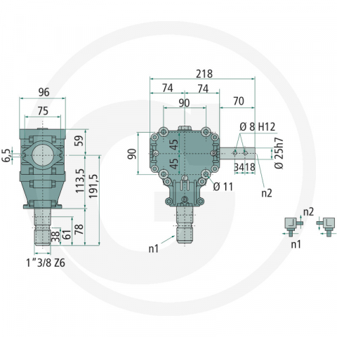 Reductor unghiular aluminiu 1:1 - forma L 12 614397200 [1]