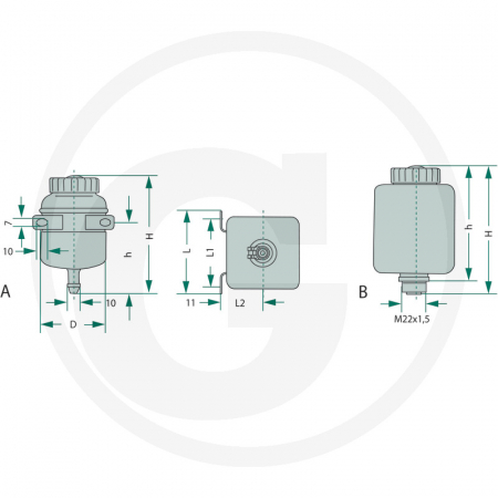 Rezervor lichid ambreiaj Massey Ferguson B55735 02245916 02928175 03350802133 03423580 03478558 1617522M1 1875414M1 1875414M2 2245916 2928175 3140 538M1 3140538M1 3350802133 337.00.36.0056 33700360056 3423580 3478558 418 646 M1 418646M1 721.1.28.025.0 7211280250 A-8116 A8028 A8029 A8116 B725002000   [1]
