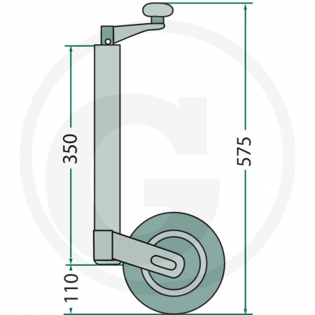 Roata de sprijin cu cauciuc si janta din tabla de otel 150 kg 14270282 FC242S 230.00021 4802819X [1]