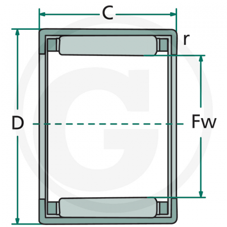 Rulment cu ace 20x26x16 mm 555HK 2016 HK2016-B 03436365000023 003436365000023   [1]