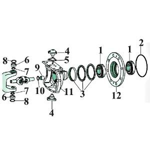 Rulment pivot Ø 25.5 x 57.2 mm 5213987 F198300020481 JD9053 JD9117 0750117386 04416119 4986620   [1]