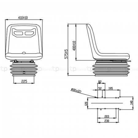 Scaun cu suspensie pe aer - PVC 8716106191321 TS51000GP   [1]
