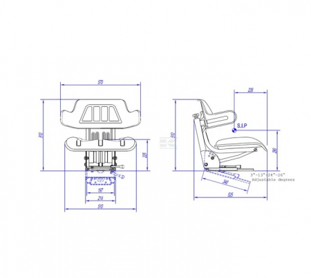 Scaun din PVC cu suspensie mecanica - albastru TS24000GP [1]