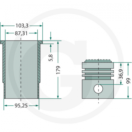 Set motor MCC Ø 87mm 718201R96 25/R148KS 38002071 [1]