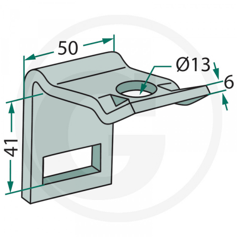 Suport arc cultivator 32x10 mm, sasiu 50x30 mm [1]