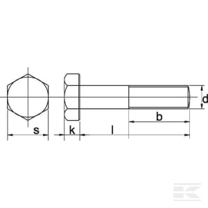 Surub (14,29) 9/16 UNC 76 mm 9319163UNC [1]