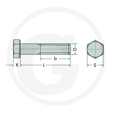 Surub cu cap hexagonal M8x60 487931221WR   [1]
