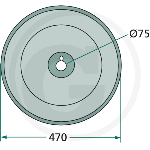 Taler coasa Vicon/PZ CM 215, Ø470 mm, gaura Ø75 mm [1]