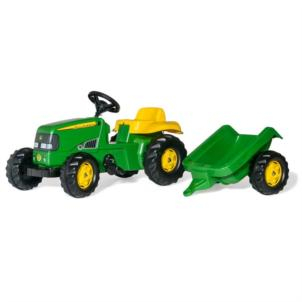 7.5. Rolly Toys - Tractor cu pedale Rolly Toys rollyKid John Deere cu remorca