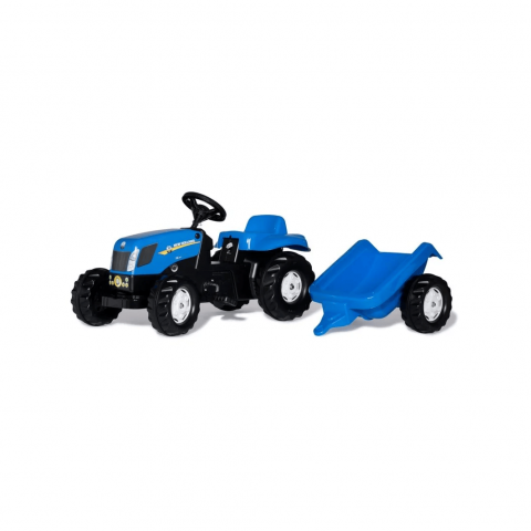 7.5. Rolly Toys - Tractor cu pedale Rolly Toys rollyKid New Holland T7040 cu remorca