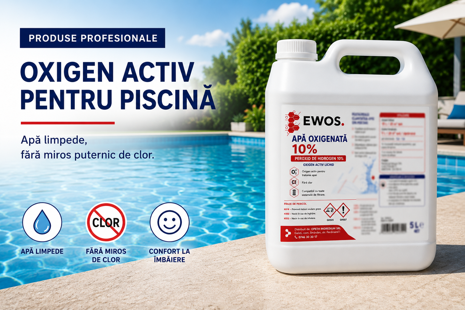 Oxigen activ pentru piscină – avantajele față de clor