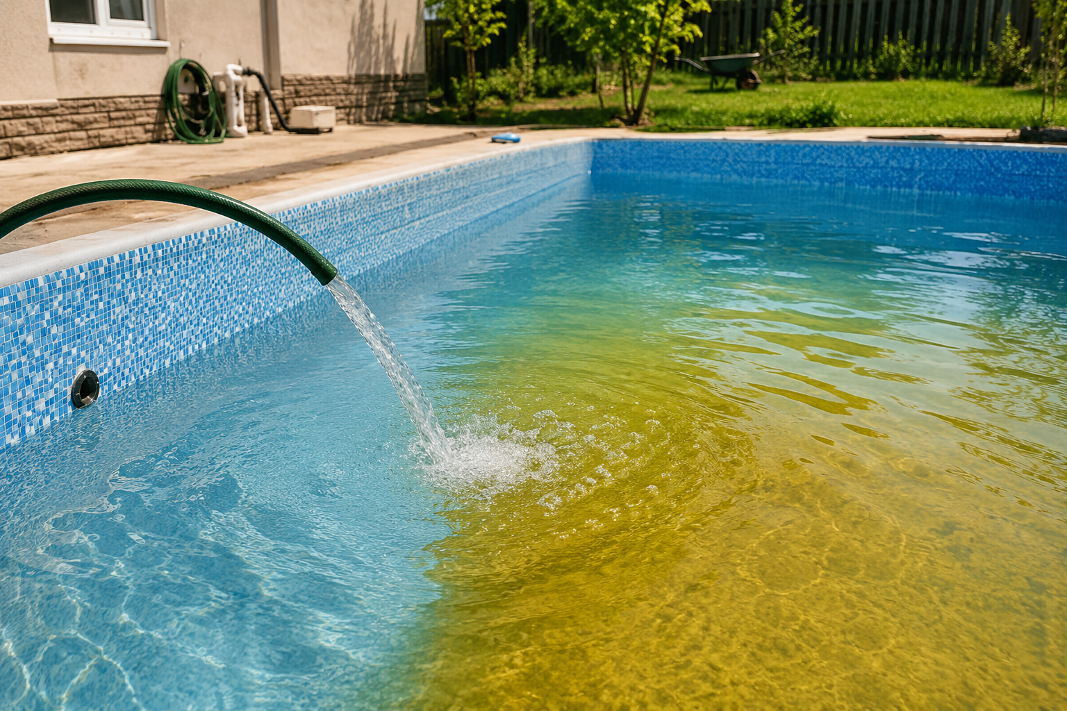 De ce apa din puț se înverzește sau se îngălbenește imediat după umplerea piscinei?