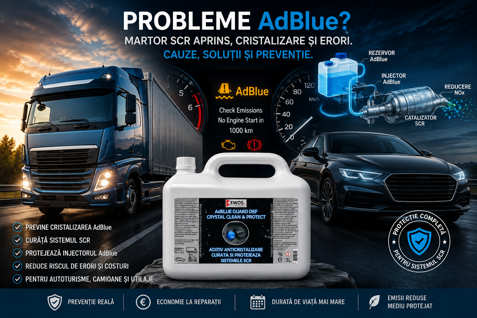 Probleme AdBlue? Martor SCR aprins, cristalizare și erori – cauze, soluții și metode de prevenire