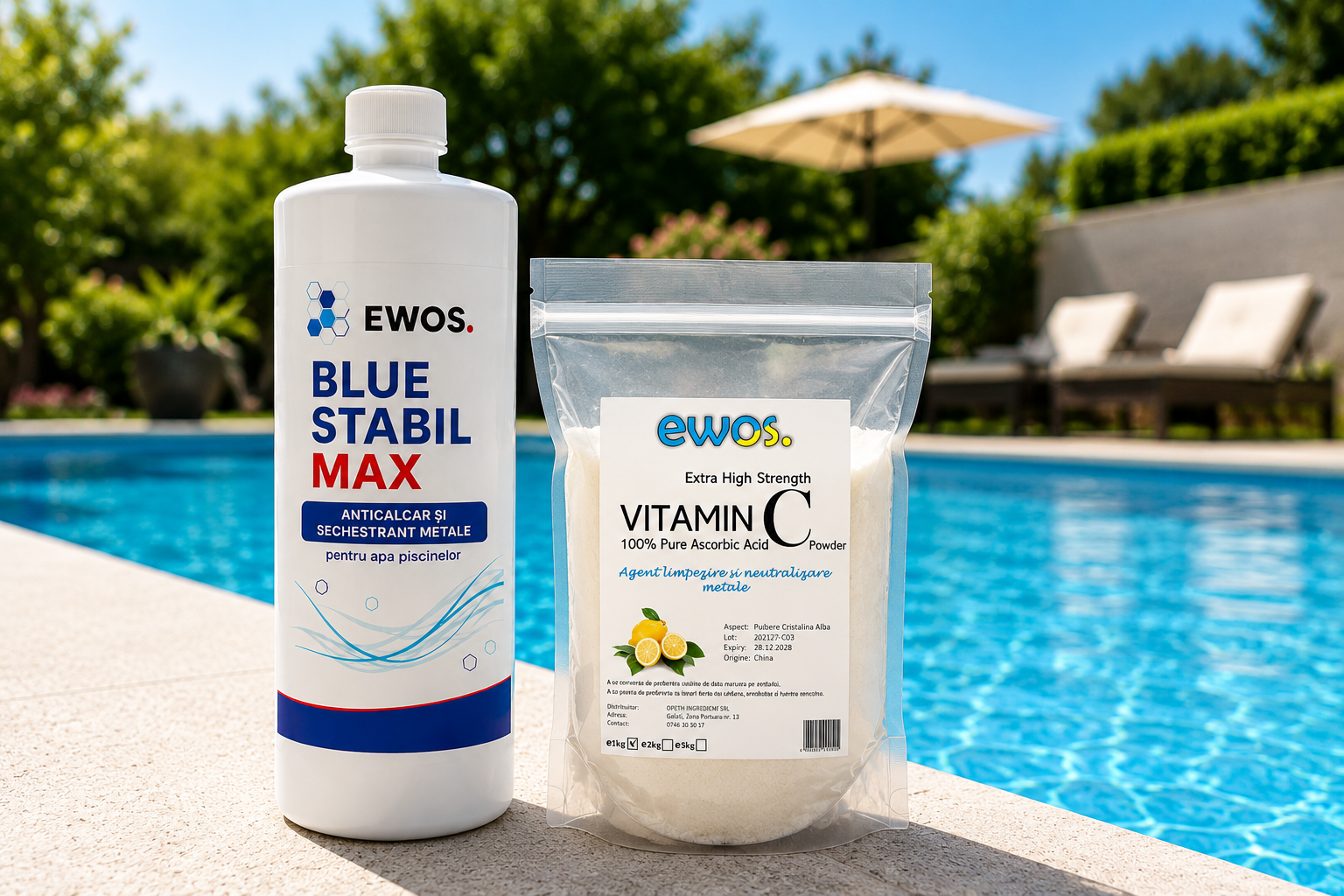 Vitamina C sau sechestrant de metale? Ce rol are fiecare în întreținerea piscinei.