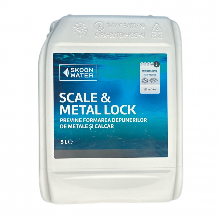Anticalcar lichid pentru apa piscina, Kloer, Skoon Water, Calcar & Metal prevent 5 l [2]