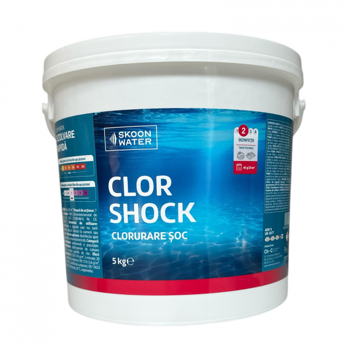 Clor rapid soc activ Kloer, Skoon Water, forma de granule, pentru dezinfectia apei de piscine, cu actiune bactericida, 5 kg [2]