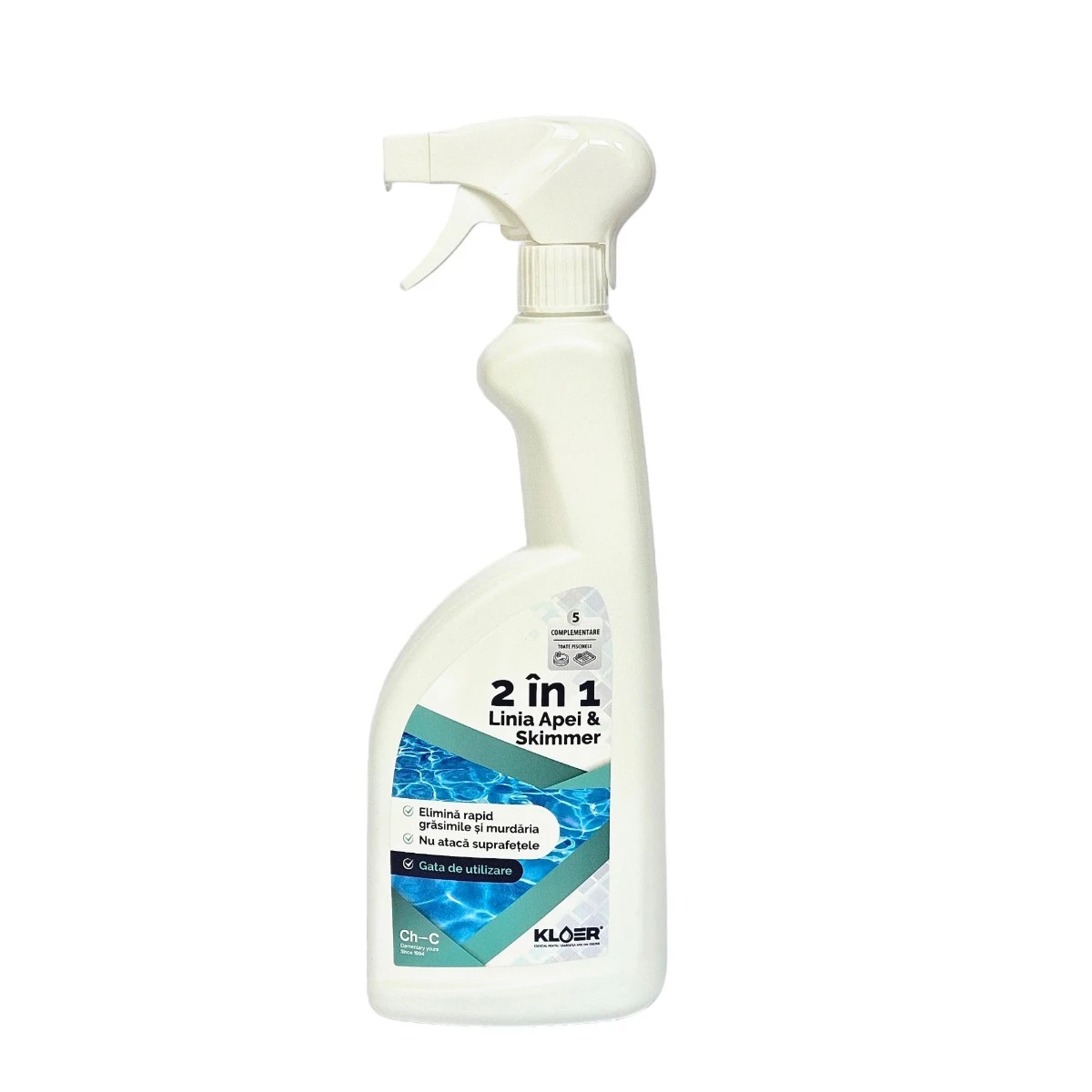 Detergent 2 in 1 pentru linie apa piscine si skimmer, elimina rapid grasimile si murdaria, aplicare usoara, lichid, 730 ml [1]