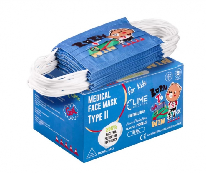 Masti Copii Medicale Tip II 3 straturi Football Bear Cutie 50 buc [4]