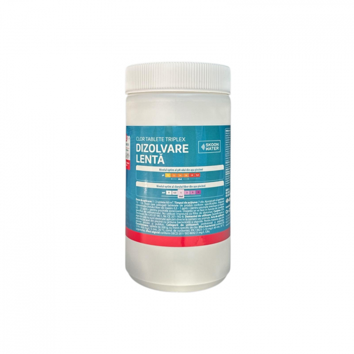 Tablete multifunctionale tratare piscina Triplex, 1kg, Skoon, clor complet 3 actiuni, dezinfectant, algicid, floculant [2]