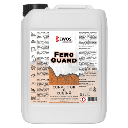 Spray-uri auto( brake cleaner, lubrifiere,rust cleaner...) - Convertor neutralizare rugina, solutie agent pasivizant, Fero Guard Ewos, 5L