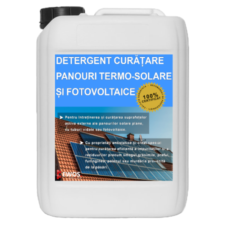 Intretinere electrocasnice - Detergent concentrat curatare Panouri Termo-Solare si Fotovoltaice, solutie maximizare randament +30%, EWOS, 5L