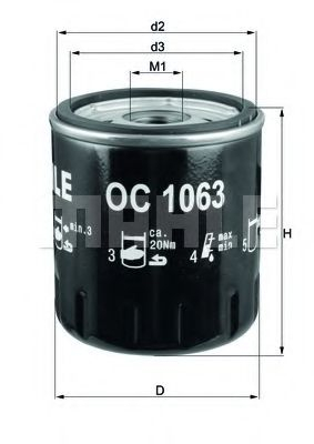 Filtre Auto - Filtru ulei MAHLE ORIGINAL OC 1063