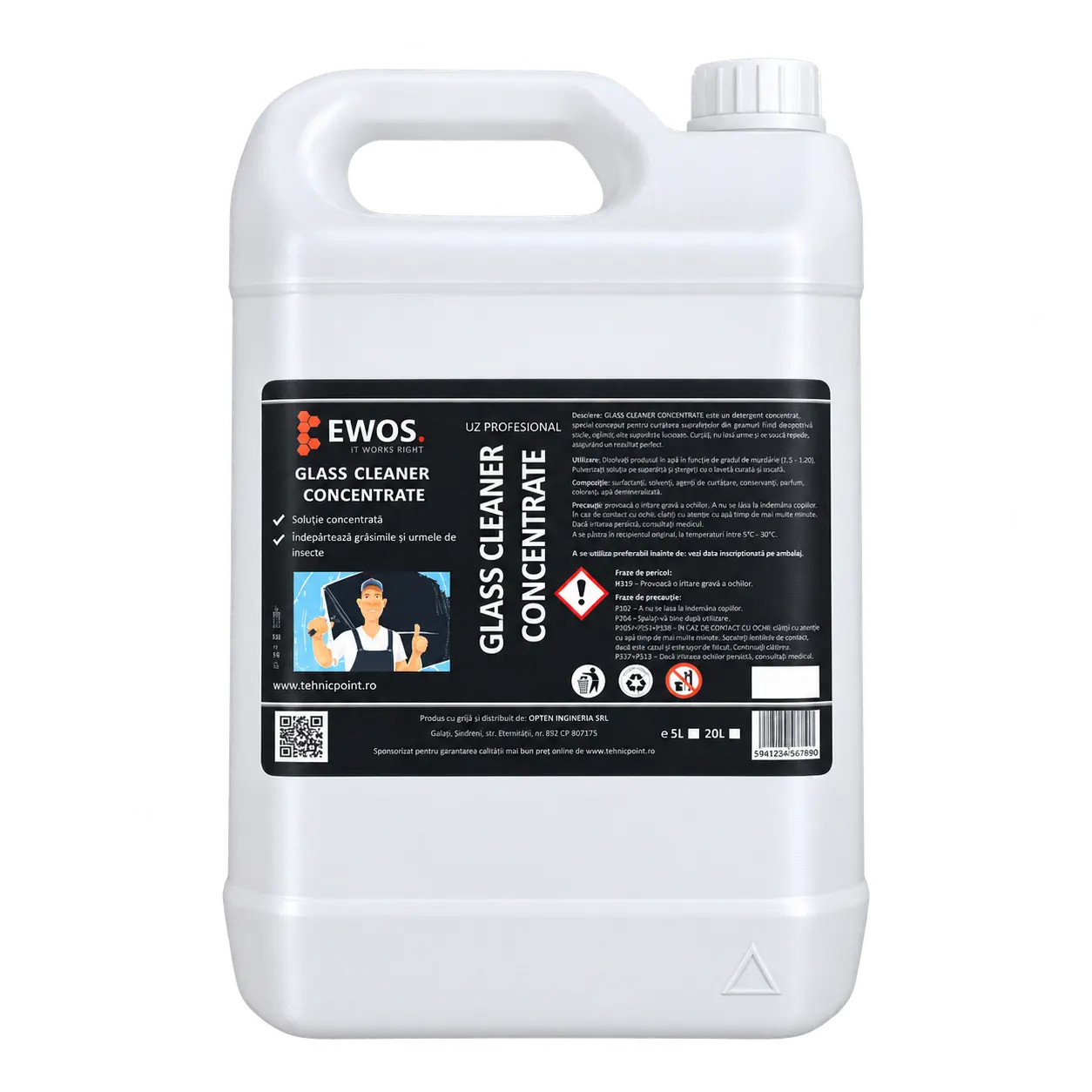 Curatenie si Intretinere Generale - Soluție-concentrată-pentru-curățat-geamuri-ewos-glass-cleaner-concentrate-5l