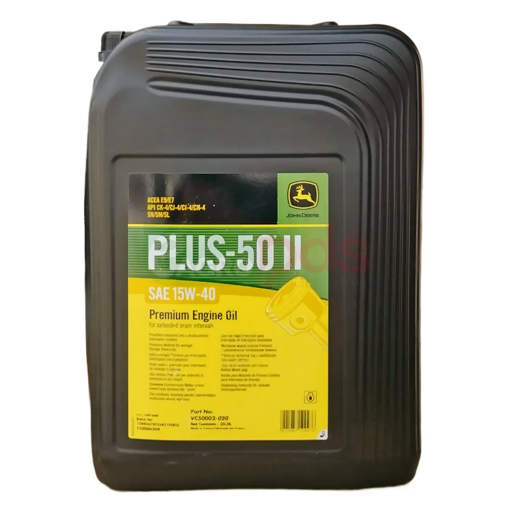 Ulei Truck, Agro & Heavy Duty - Ulei motor John Deere Plus 50 II 20L – lubrifiere performantă pentru utilaje agricole