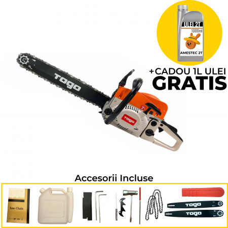 GRADINA - Drujba pe benzina, 2.7CP, 49.3cc + accesorii incluse