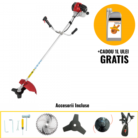 GRADINA - Motocoasa pe benzina in 4 timpi, 4CP, 31cc + accesorii incluse