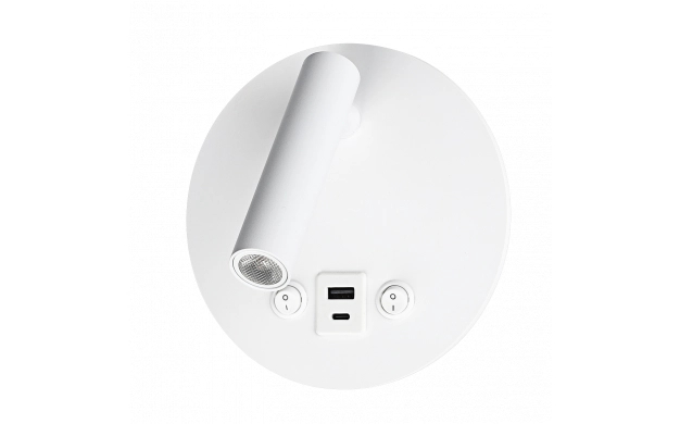 Aplica LED 8W, IP20, Comutator ON/OFF  + USB, Alb, 4200K, Optonica 7588 [1]