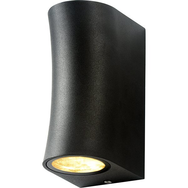 Aplica led de perete, cilindrica, corp aluminiu negru, soclu 2xGU10, Optonica 7437 [1]