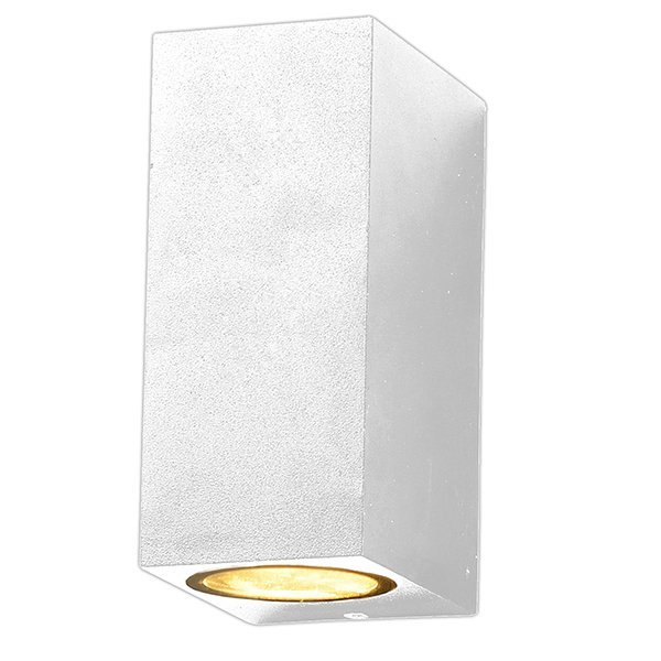 Aplica led de perete, cubica, corp aluminiu alb, soclu 2xGU10, Optonica 7441 [1]