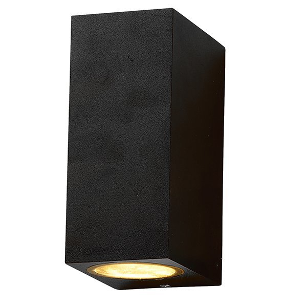 Aplica led de perete, cubica, corp aluminiu negru, soclu 2xGU10, Optonica 7440 [1]