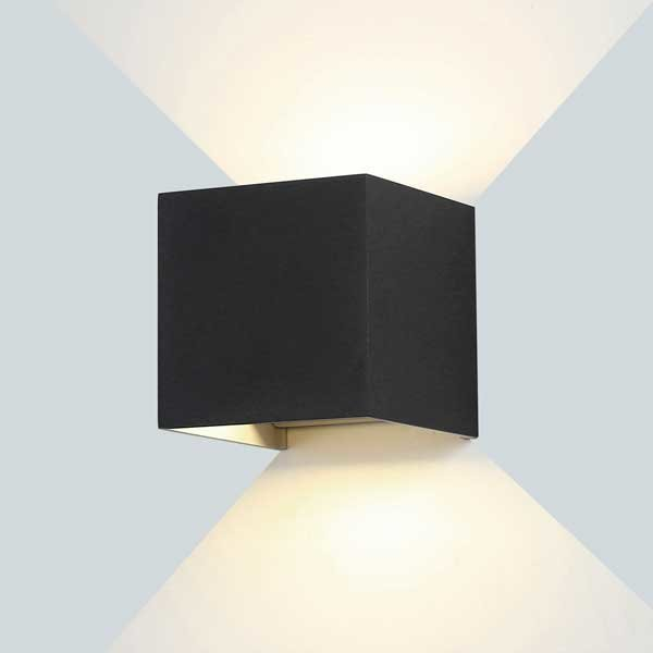 Aplica led de perete, patrata, corp negru, 12W, alb cald, Optonica 7458 [2]