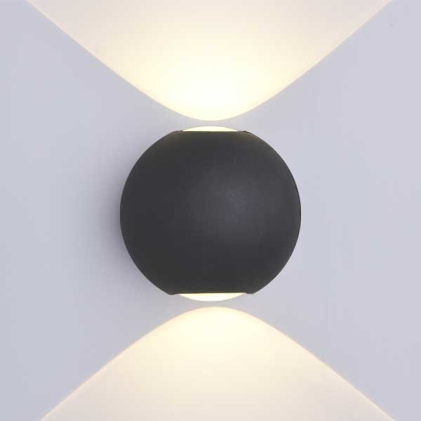 Aplica led de perete, sferica, corp negru, 6W, alb cald, Optonica 7494 [2]